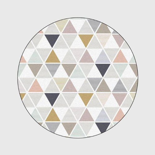 Scandinavian round carpet with triangles Fashion