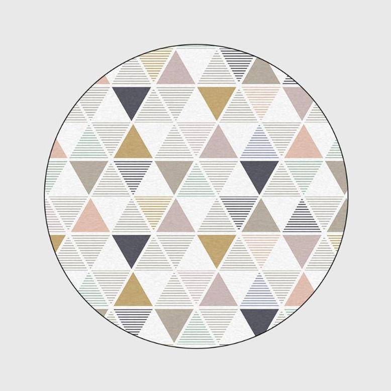 Tapis rond scandinave à triangles Fashion