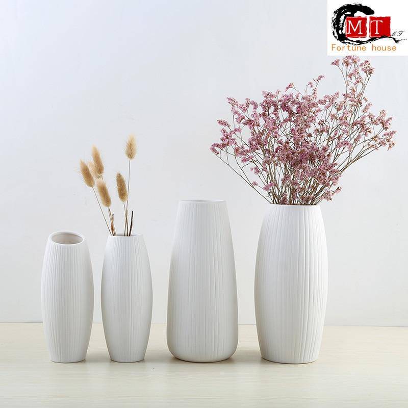 Vase moderne en porcelaine blanc Nordic