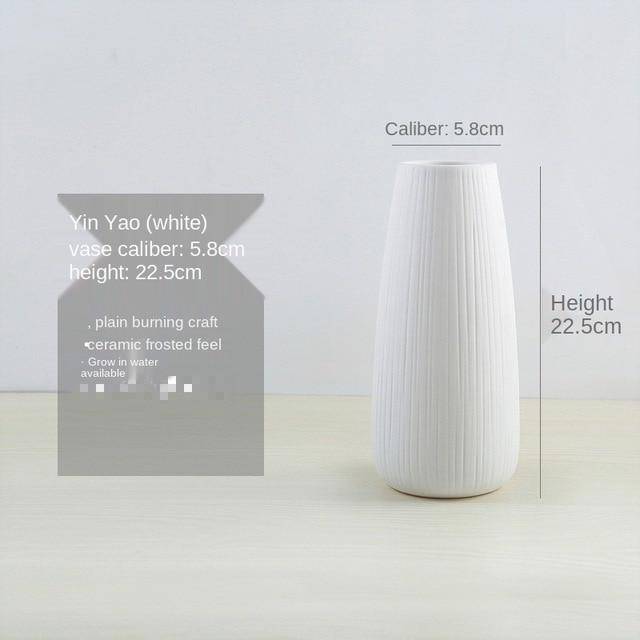 Vase moderne en porcelaine blanc Nordic - vue 7 sur 10