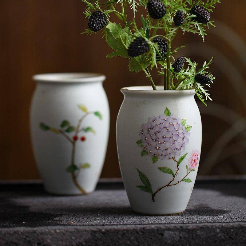 Vase en céramique blanc style Flower
