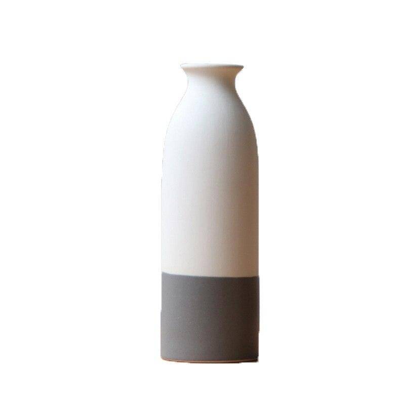 Vase design en céramique blanc et gris style japonais