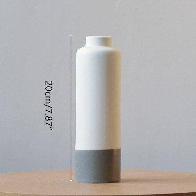 Vase design en céramique blanc et gris style japonais