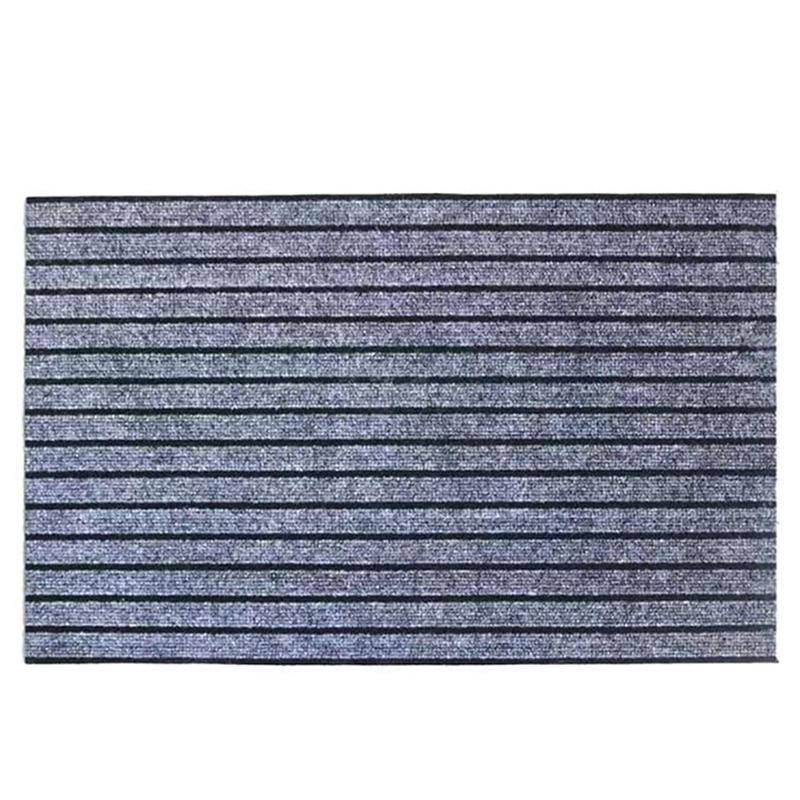Grey striped rectangle doormat Durable