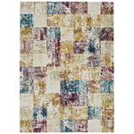 Tapis rectangle vintage avec carrés colorés Moma