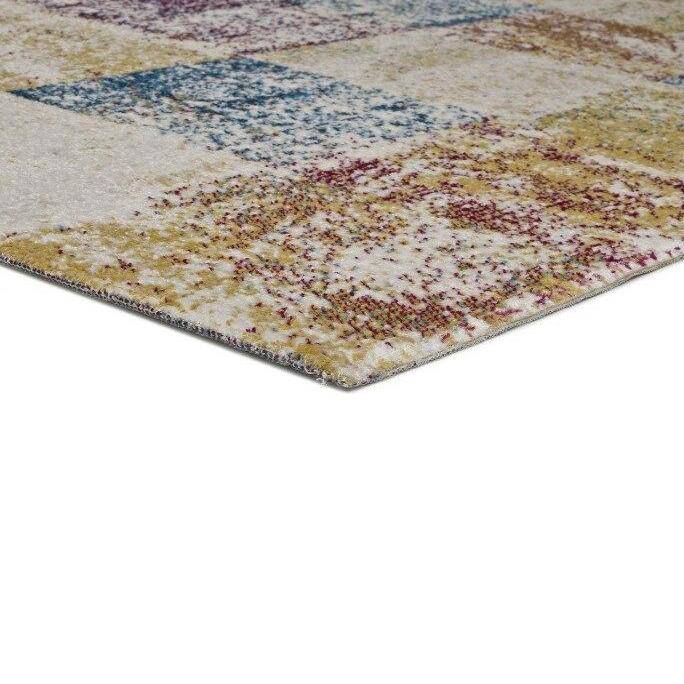 Tapis rectangle vintage avec carrés colorés Moma