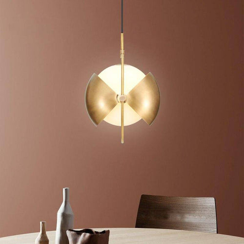 Suspension design à LED avec abat-jour en métal doré style Ball - vue 3 sur 7