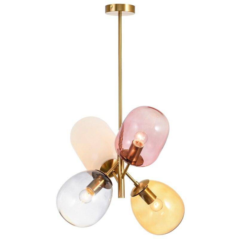 Suspension design LED avec abats-jours colorés Nordic