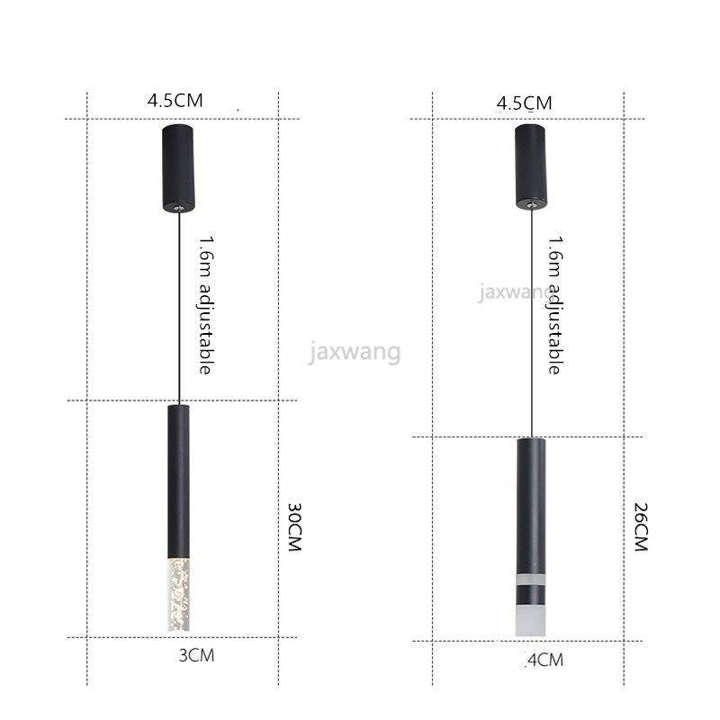 Suspension design LED en tube cylindrique métal Bar