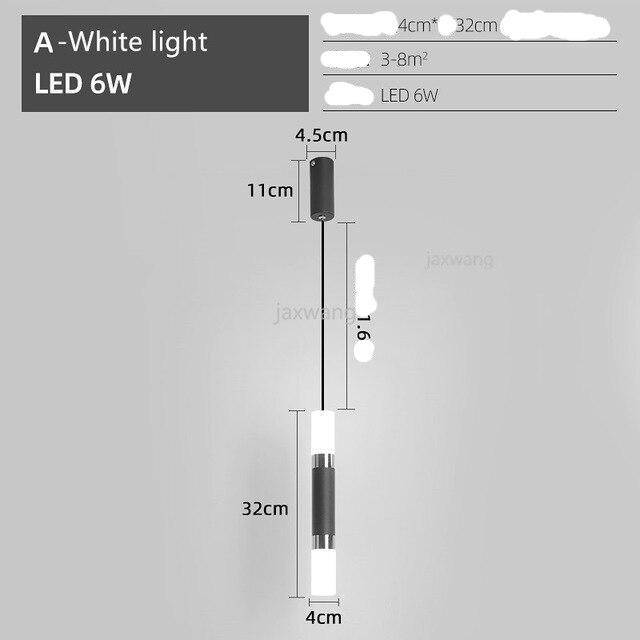 pendant light LED design in cylindrical metal tube Bar