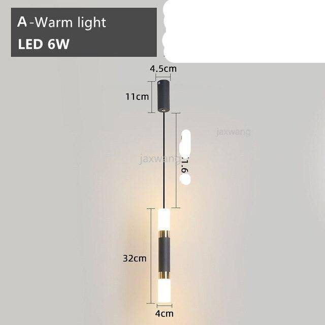 pendant light LED design in cylindrical metal tube Bar