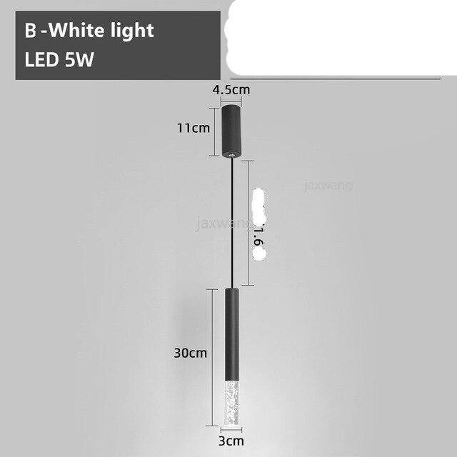 pendant light LED design in cylindrical metal tube Bar