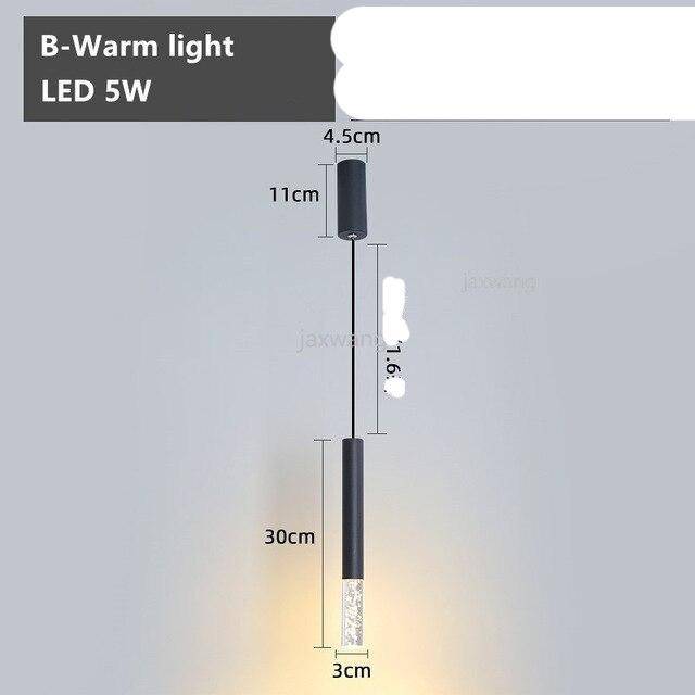 Suspension design LED en tube cylindrique métal Bar