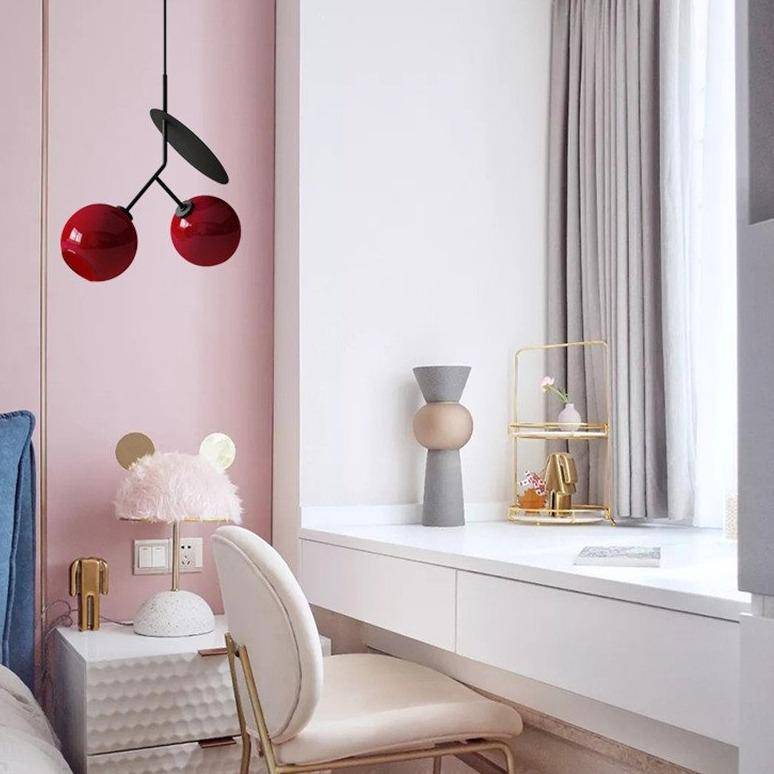Suspension design LED en métal style cerise deco - vue 2 sur 12