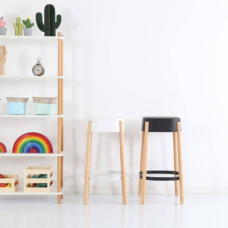 Tabouret de bar scandinave en bois et métal Maguy - vue 3 sur 6