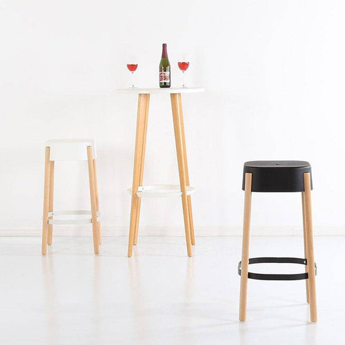 Scandinavian wood and metal bar stool Maguy