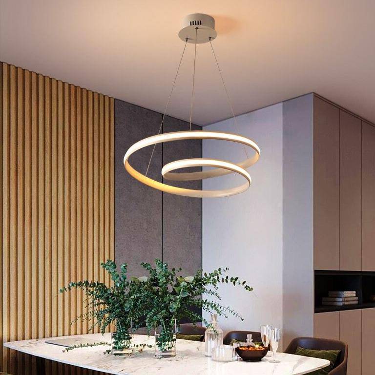 Lustre design à LED en spirale en aluminium Mooskolin