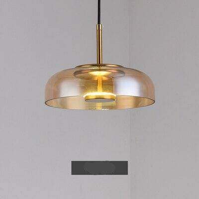 Suspension design arrondie en verre fumé Loft LED - vue 11 sur 13