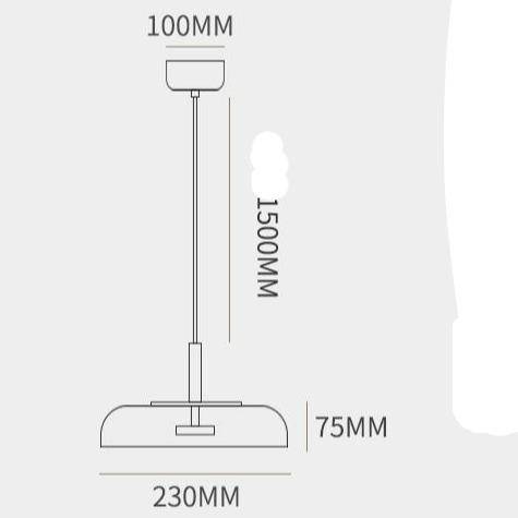 Suspension design arrondie en verre fumé Loft LED