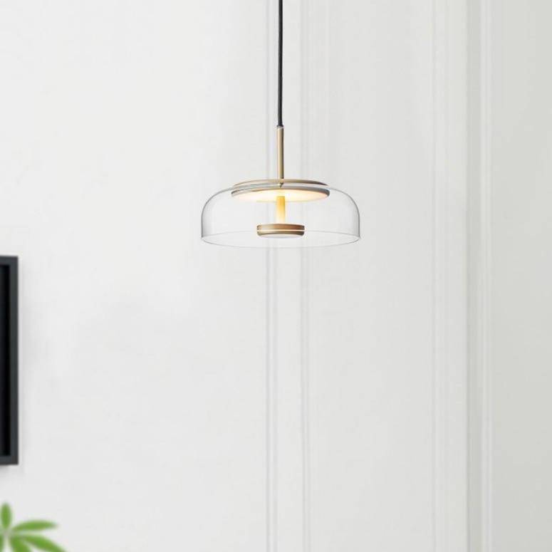 Suspension design arrondie en verre fumé Loft LED - vue 10 sur 13