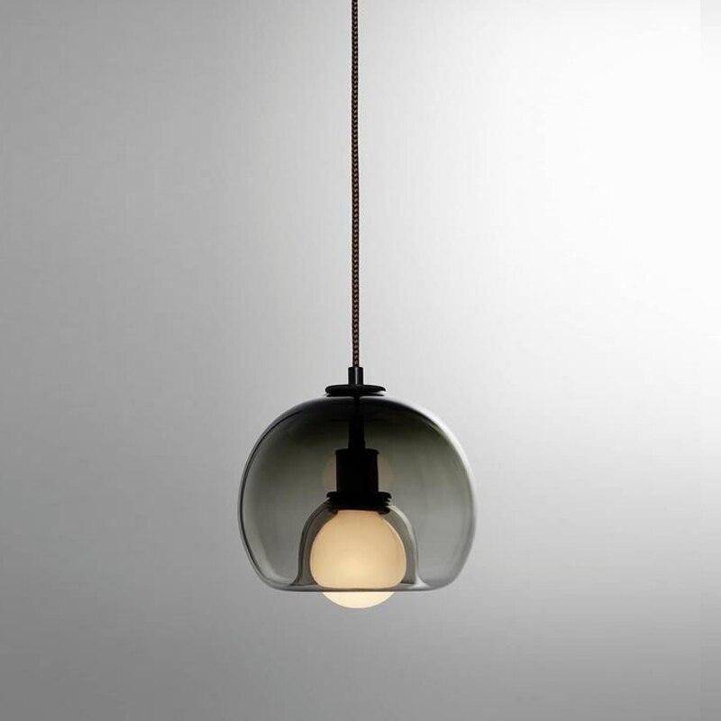 Suspension design LED boule en verre fumé Hang