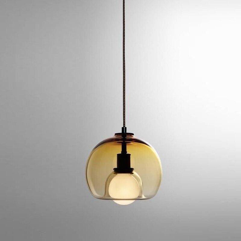 Suspension design LED boule en verre fumé Hang