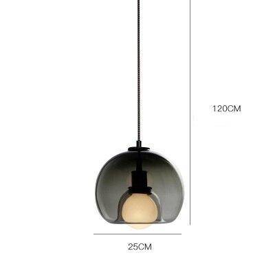 Suspension design LED boule en verre fumé Hang