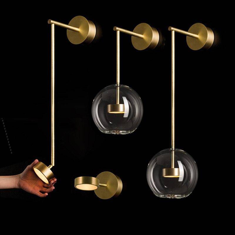 wall lamp LED wall lamp with cylindrical lamp and gold stem Lofty