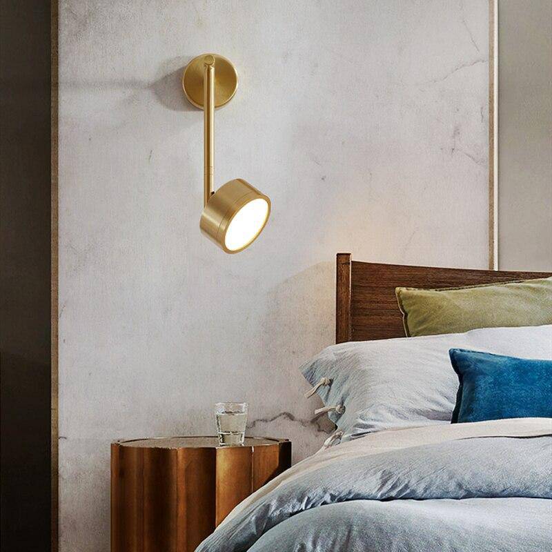 wall lamp LED wall lamp with cylindrical lamp and gold stem Lofty