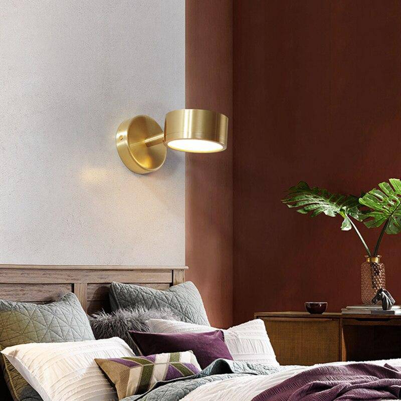 wall lamp LED wall lamp with cylindrical lamp and gold stem Lofty