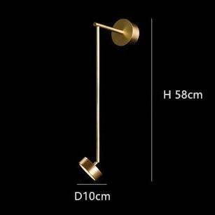 wall lamp LED wall lamp with cylindrical lamp and gold stem Lofty