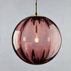 Suspension design à LED en boule de verre colorée