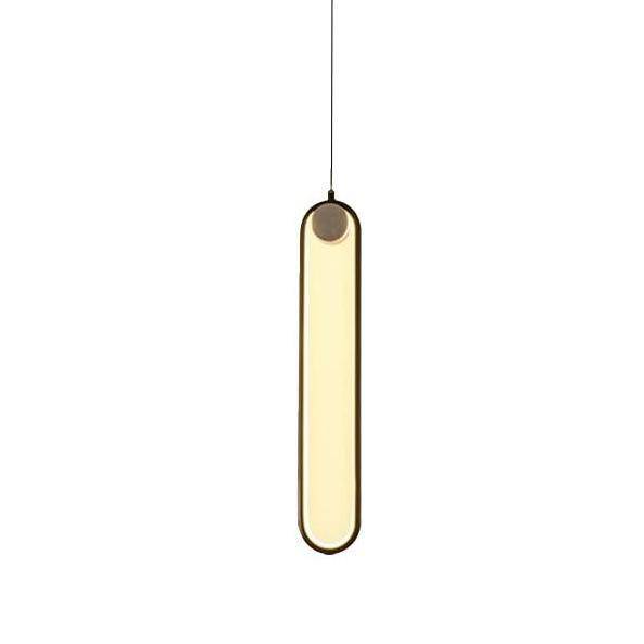 Suspension design moderne LED en anneau allongé noir ou doré Hang