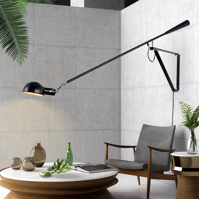 Applique murale design LED avec bras en métal style Loft