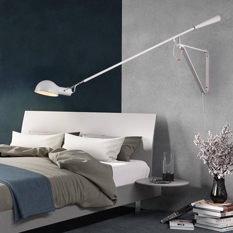 Applique murale design LED avec bras en métal style Loft