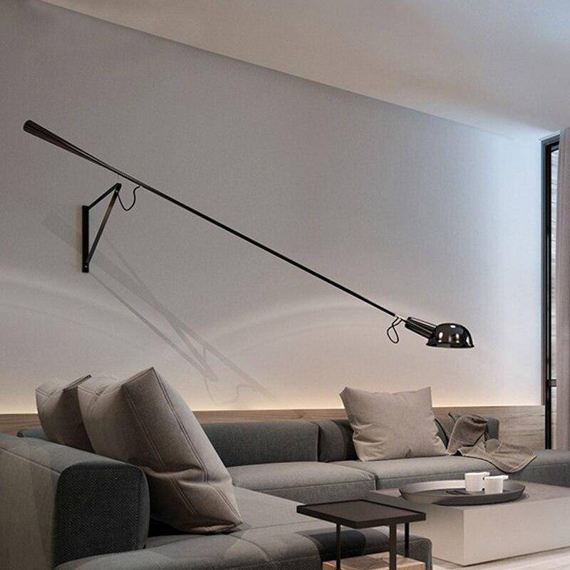 Applique murale design LED avec bras en métal style Loft