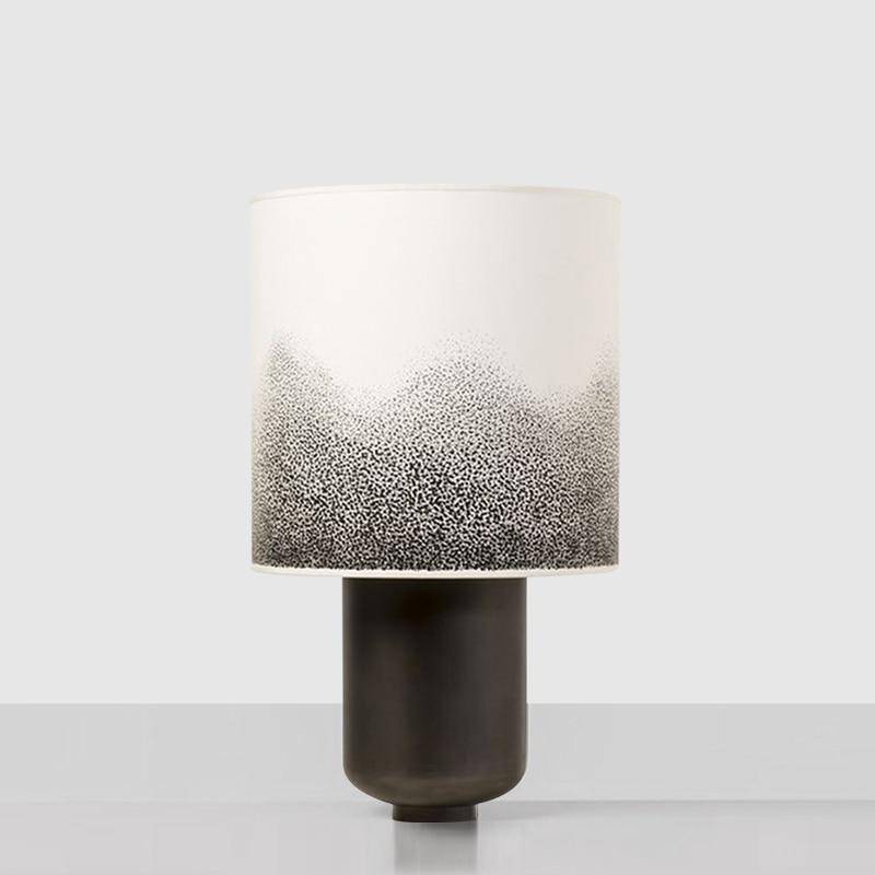 Lampe à poser design LED en métal coloré et tête en forme cylindrique à motifs Creative - vue 5 sur 7