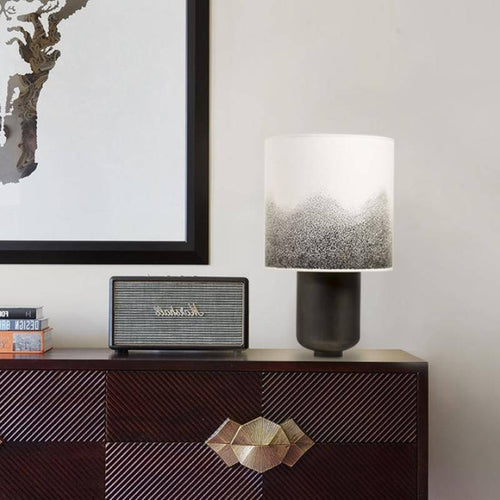 Lampe à poser design LED en métal coloré et tête en forme cylindrique à motifs Creative - vue 4 sur 7