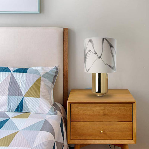 Lampe à poser design LED en métal coloré et tête en forme cylindrique à motifs Creative - vue 3 sur 7