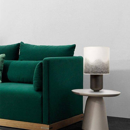 Lampe à poser design LED en métal coloré et tête en forme cylindrique à motifs Creative - vue 5 sur 7