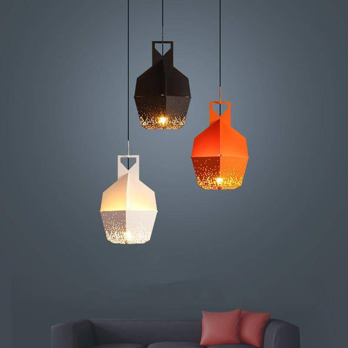 pendant light LED design with colored metal and Hang style patterns