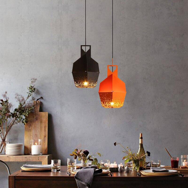 pendant light LED design with colored metal and Hang style patterns