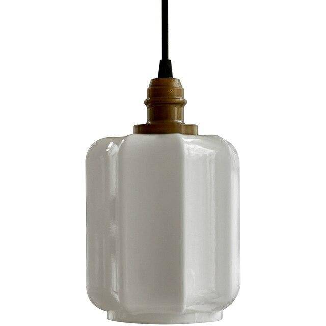 Suspension design en verre blanc style vintage Samy
