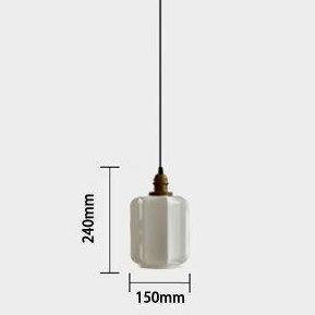 Suspension design en verre blanc style vintage Samy