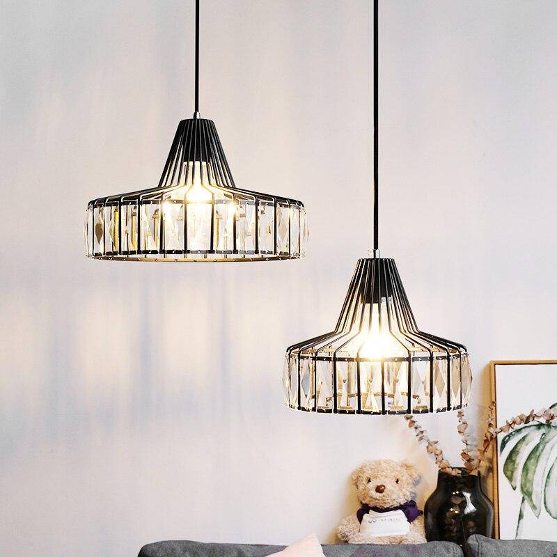 Suspension design LED en verre crystal avec formes géométriques style Hang - vue 6 sur 10