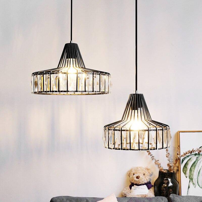 pendant light LED crystal glass design with geometric shapes Hang style
