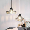 Suspension design LED en verre crystal avec formes géométriques style Hang