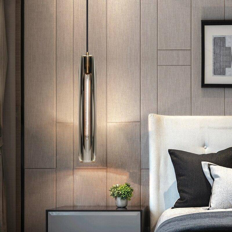Suspension design à LED en forme de cristal allongé et verre de couleur Lofty - vue 4 sur 9