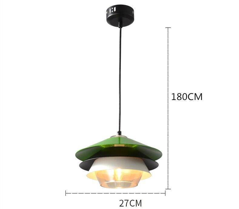 Lámpara de suspensión LED moderno con pantalla de aluminio de color Creative