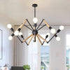 Lustre LED design en bois avec bras articulés ajustables